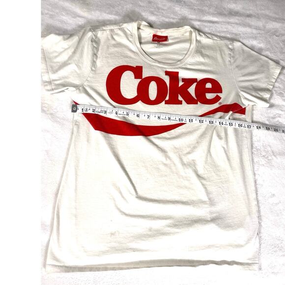 Coke Logo White Coca-Cola Graphic Tee Small - Picture 3 of 5